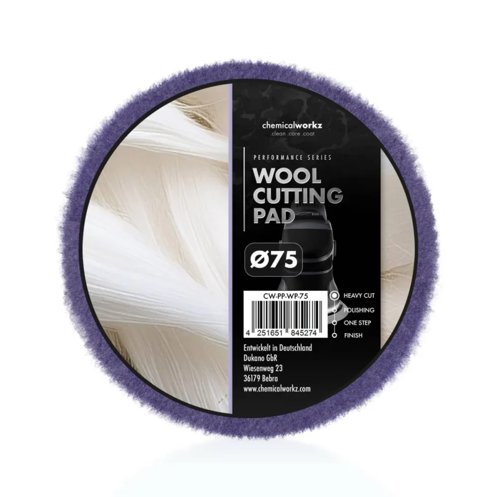 CHEMICALWORKZ TAMPONE IN LANA WOOL CUTTING PERFORMANCE PAD 75MM