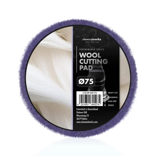 CHEMICALWORKZ TAMPONE IN LANA WOOL CUTTING PERFORMANCE PAD 75MM