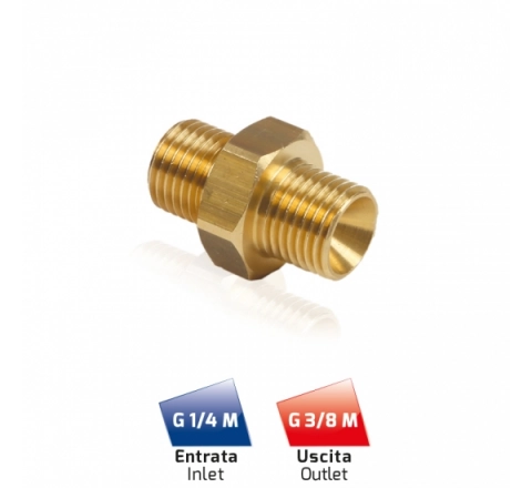 MTM NIPPLO ALTA PRESSIONE MASCHIO-MASCHIO G 1/4 M / G 3/8 M OTTONE